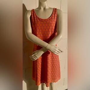Title Nine Nimblene Laser Cut  Dress : Coral/with Fuscia underlay: Medium
